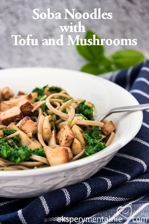soba noodles with tofu and mushrooms