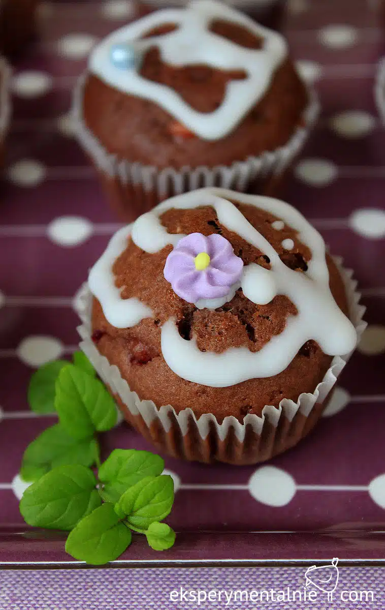 muffinki kakaowe z malinami