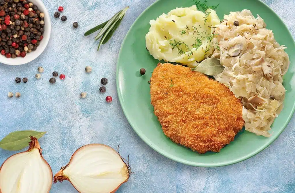pomysł na niedzielny obiad - kotlet drobiowy z kapustą